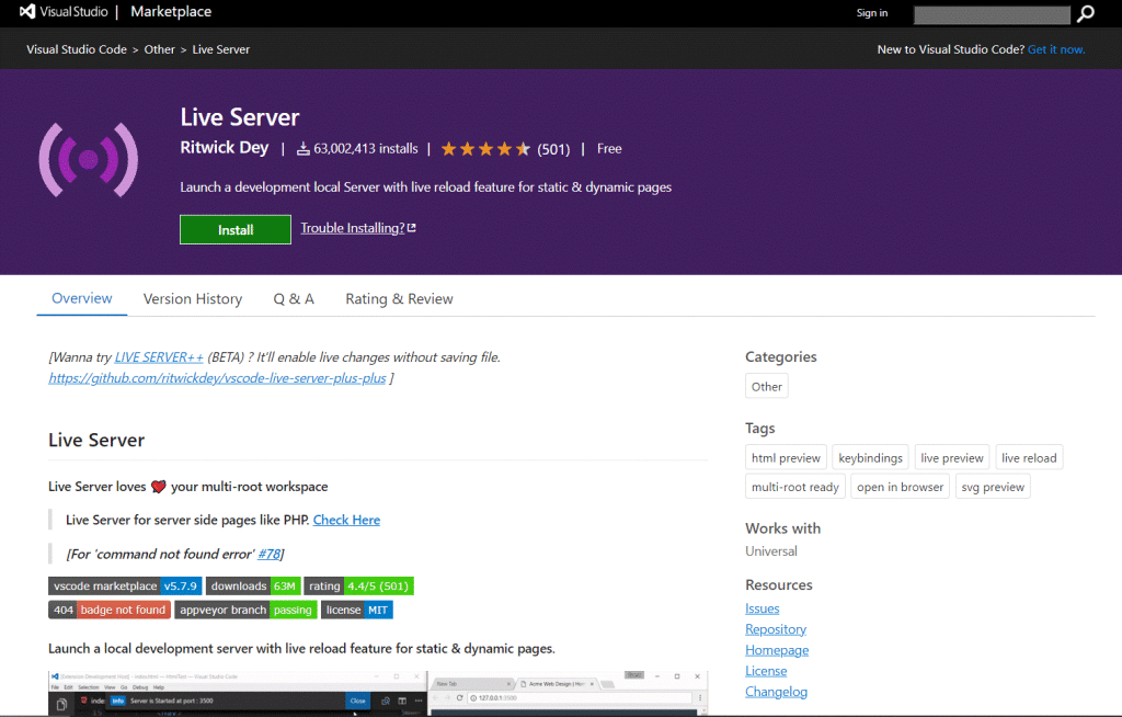 Live server