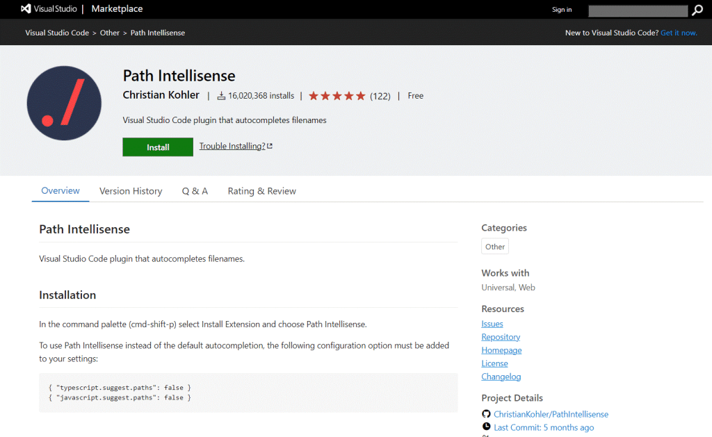 path intellisense